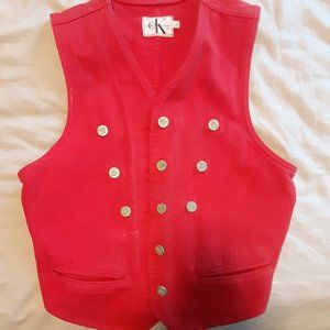 Calvin Klein Red Denim Vest
